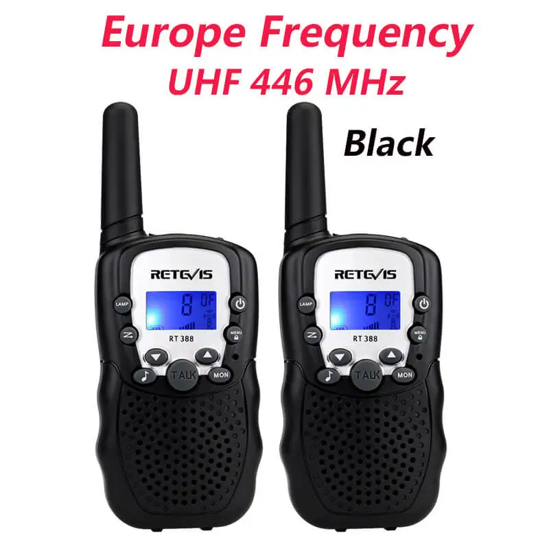 2 шт игрушка Walkie Talkie детская радиостанция Retevis RT388 0,5 Вт PMR PMR446 двухсторонний радио фонарик коммуникатор Рождественский подарок - Цвет: Black EU frequency