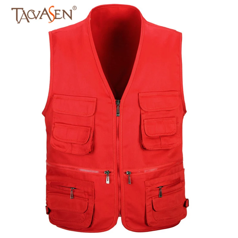 

TACVASEN Fishing Vest Men Travel Vest With Pockets Cooling Hunting Vests Outdoor Vest Autumn Camping Clothes Cotton Hiking Vests
