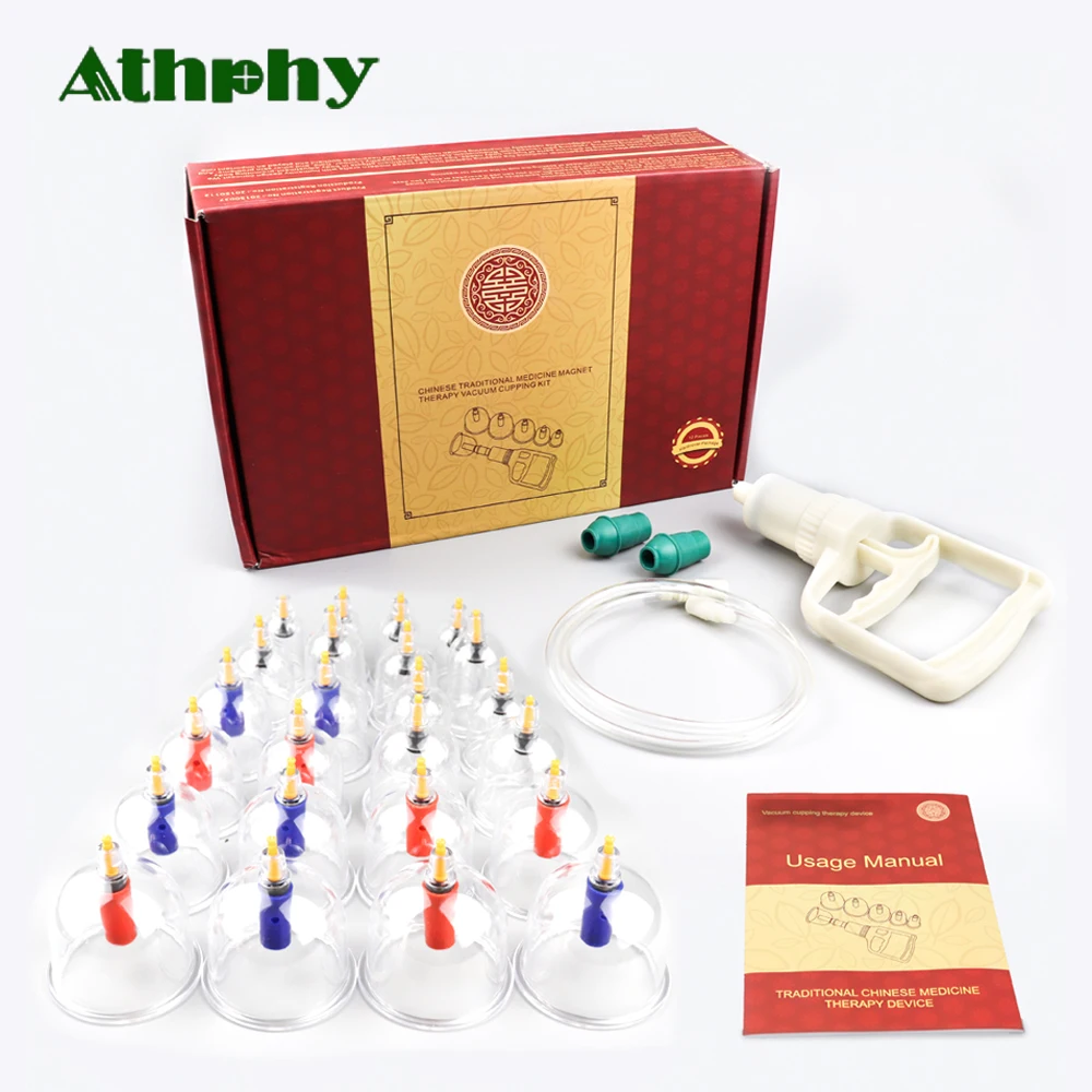 Athphy 24 шт. вакуумные банки китайский физический массажер банки чашка для терапии массаж тела горячая Распродажа антицеллюлитные чашки массажер для спины