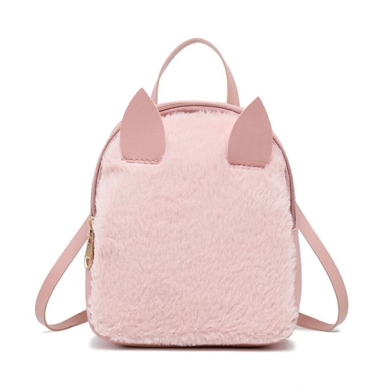 

Women Backpack Hairy Bags For Women Ladies Small Bagpack Mini Pu Leather Backpack Casual Small Square Bag Fur Rucksack And Purse