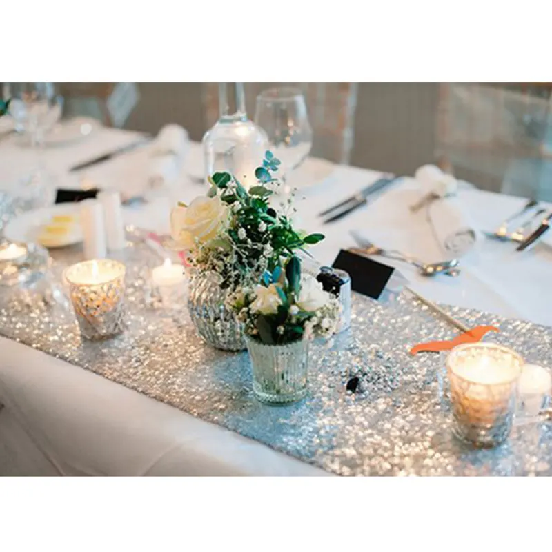 Романтическая 30x180 см блестящее розовое золото, с пайетками настольная дорожка для свадебной вечеринки Рождественская скатерть для стола
