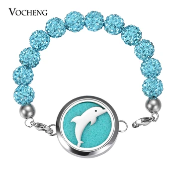 

10pcs/lot Perfume Aroma Bracelet Stainless Steel Beads Elastic Bracelet for Essential Oil Diffuse Locket With Oil Pads VA-955*10