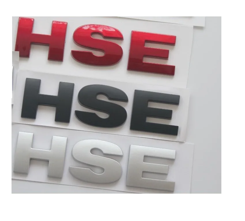 

Red " HSE " Car Rear Trunk Letters Badge Emblem Emblems Badges Decal Sticker for Land Rover Discovery Range Rover