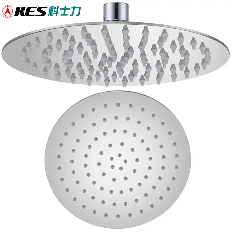 J203S8-BK Black KES All SUS304 Stainless Steel Rain Shower Head 8-Inch with Swivel Ball Joint Rainfall High Flow Shower System Contemporary Style