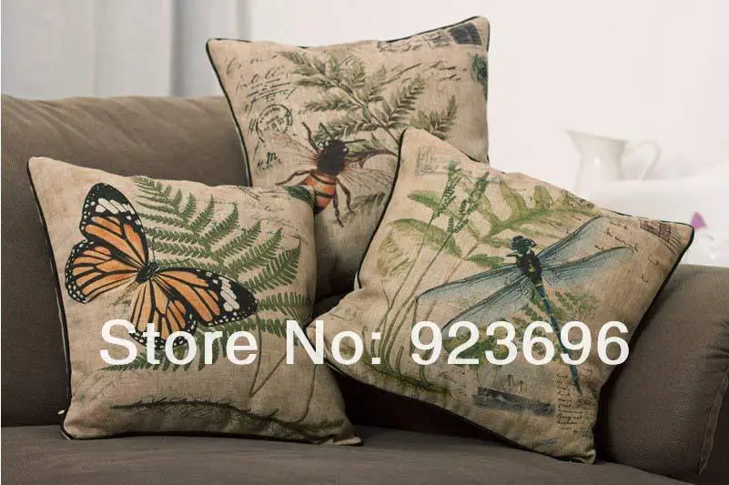 Пчела подушка с бабочкой, стрекоза подушка, подушка домашний Декор диванная подушка - Цвет: 3piece 1Lot