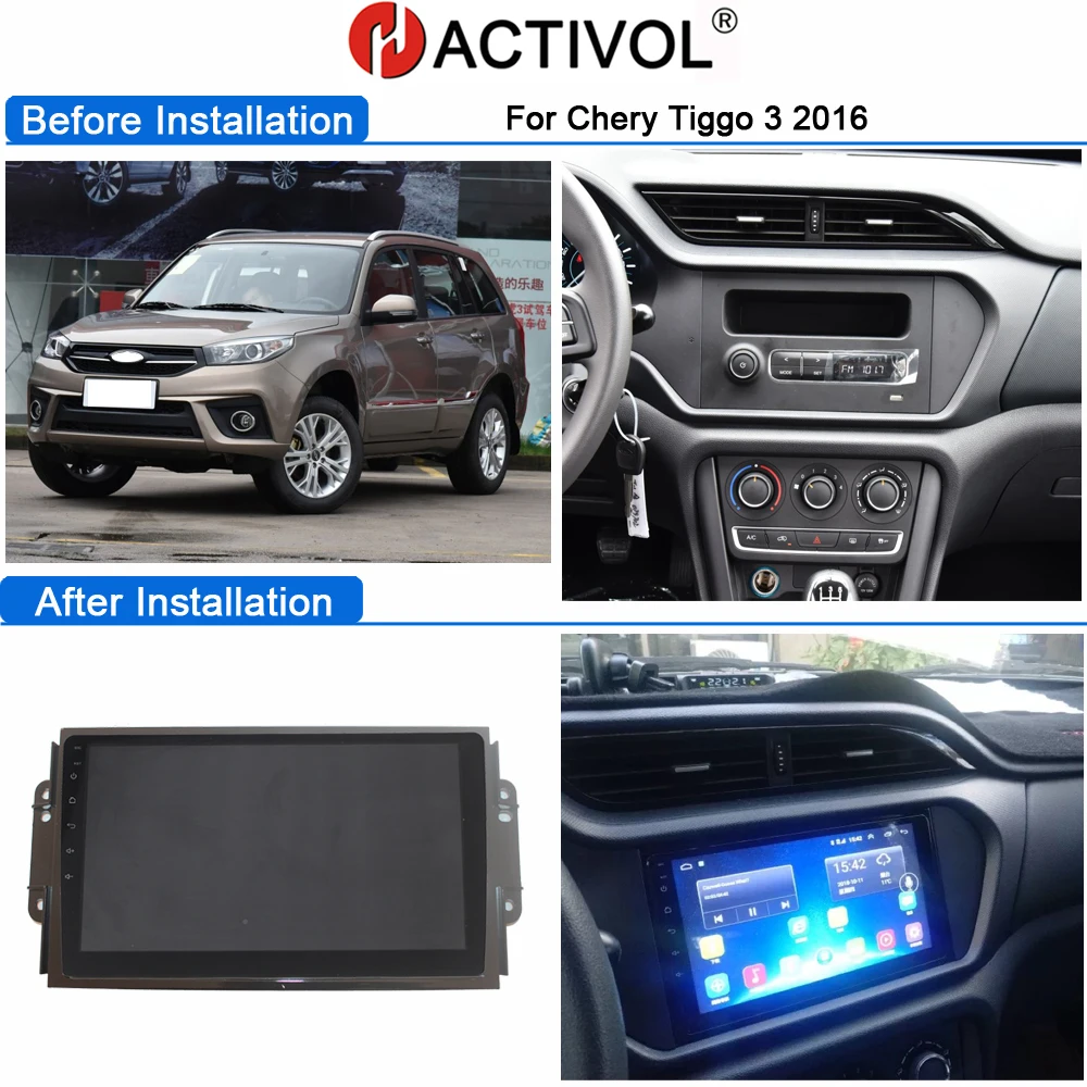 Flash Deal HACTIVOL 2G+32G Android 8.1 Car Radio for Chery Tiggo 3 2016 car dvd player gps navigation car accessory 4G multimedia player 1