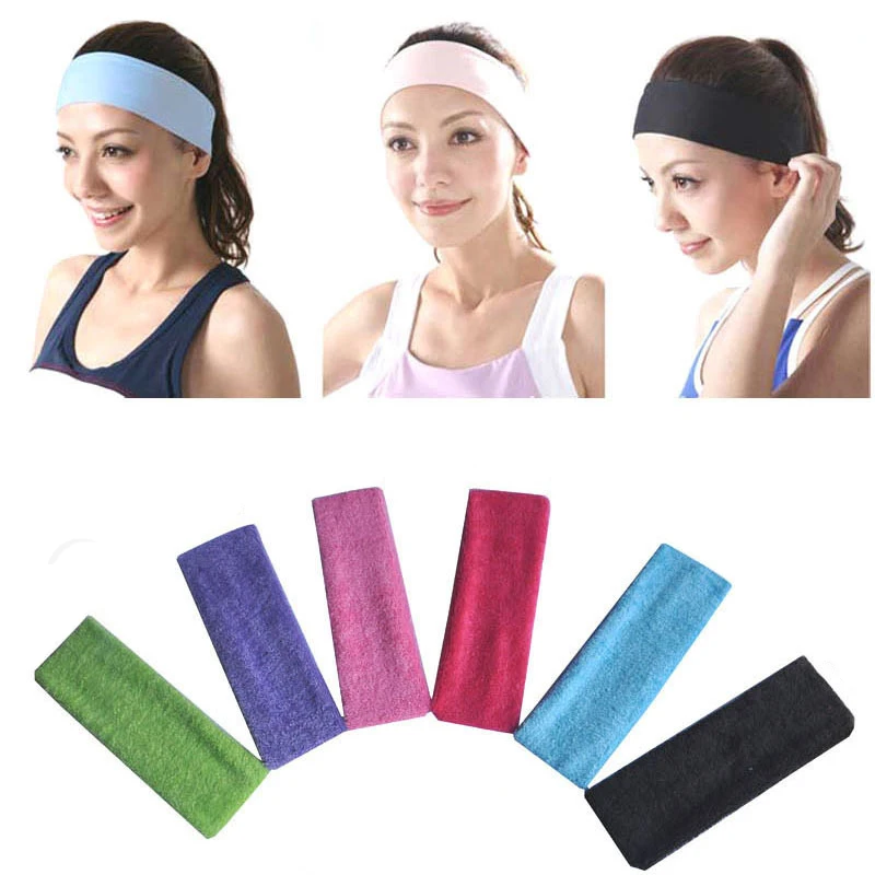 

2019 New Unisex Stretch Headband Fashion Towel Fabric Exercise Sweat Head Hair Bands Stretch Headband Turban Head Wrap