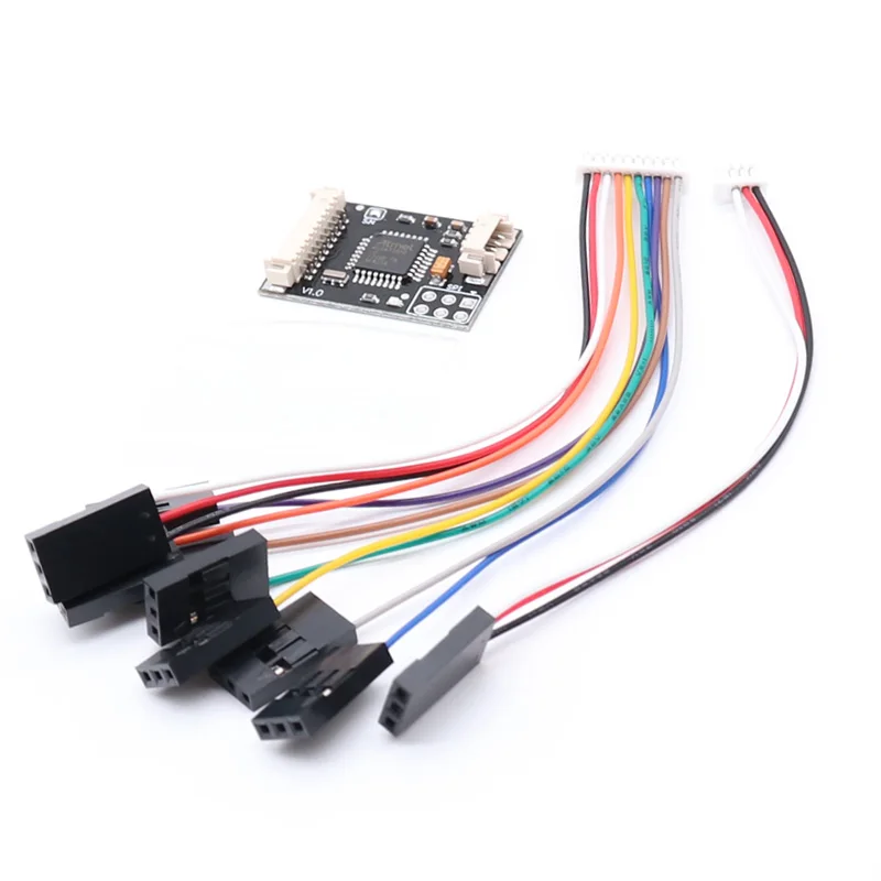 Convertisseur PWM vers PPM 8 canaux pour Pixhawk, composant électronique sur fond blanc.