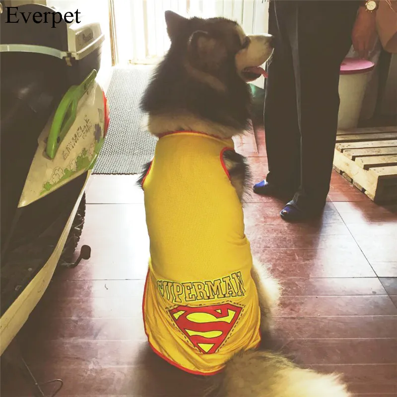 2XL 9XL superman big dog vest summer for large dog shirt Golden