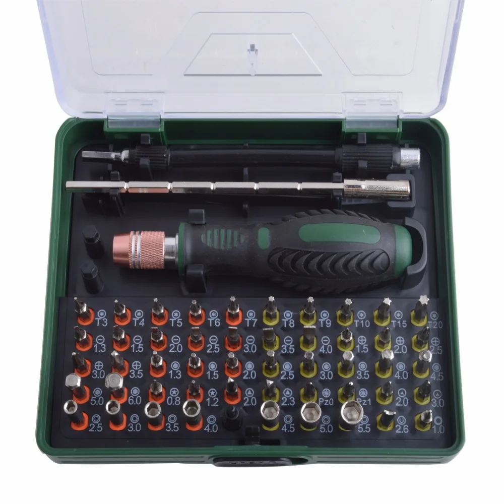 

53 In 1 Screwdriver Bit Set Driver Kit with Flexible Extension Tweezer 49 Crv Bits for all laptops phones and other electronics