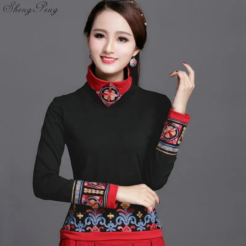 

Traditional chinese clothing for women cheongsam top womens tops and blouses elegant ladies retro style tops Q615