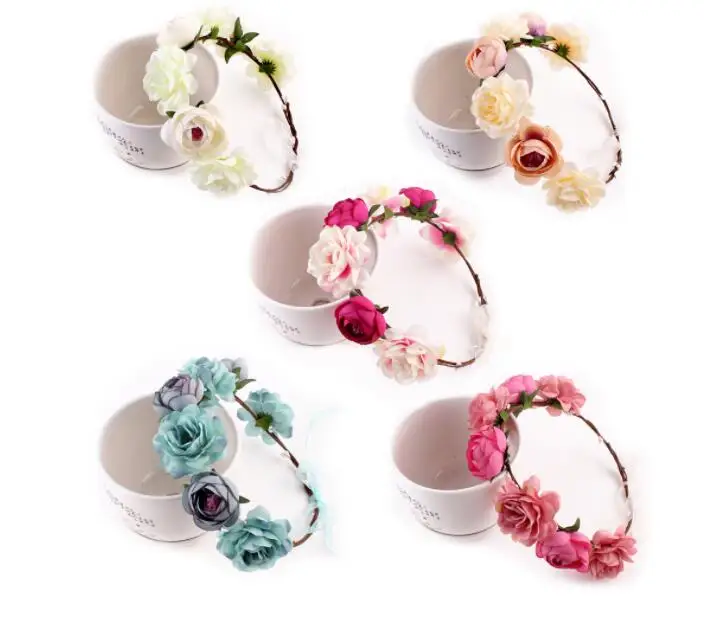 

Women's Bohemian Peony Floral Headbands Flower Party Wedding Hair Wreaths Hair Band Ornaments Beach accessories High Quality
