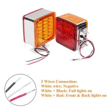 

2Pcs 39LED Double Face Stud Mount Cab Fender High Power Low Consumption Long Life Stop Turn Signal Tail Light Amber/Red#287649