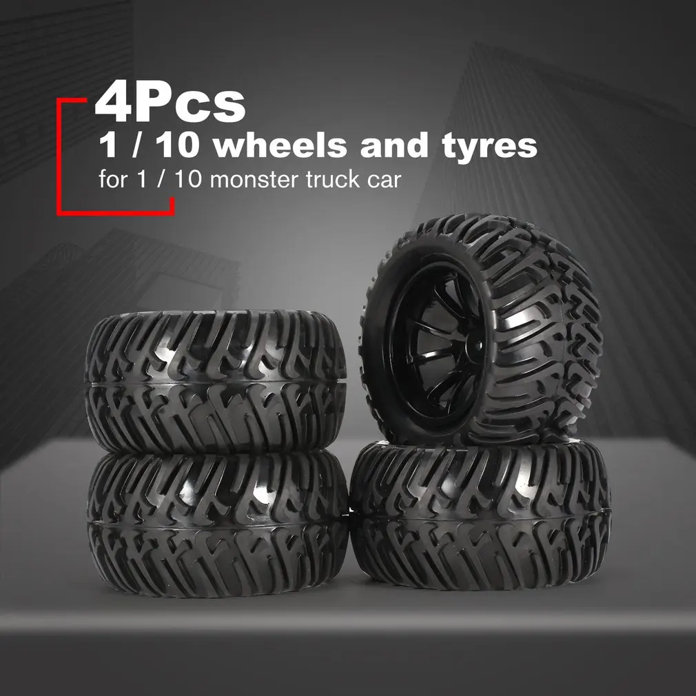 

4Pcs 125mm 10 Contour Y Word Fetal Flower Off-road Wheel Rim and Tires for 1/10 Monster Truck Racing RC Car Accessories
