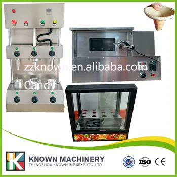 

2 cones size choose umbrella cone Straight cone working pizza cone moulding machine with oven display