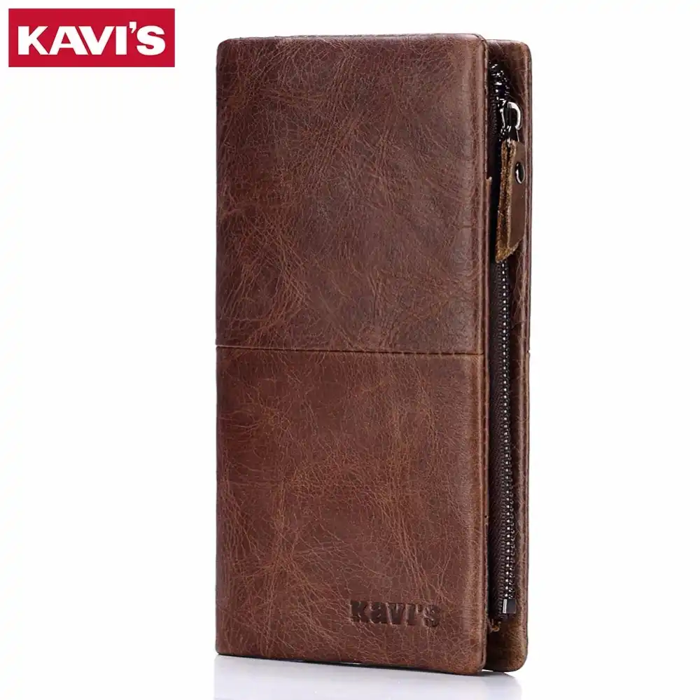KAVIS <b>Luxury Brand</b> 100% Genuine Cowhide <b>Leather</b> Portomonee ...