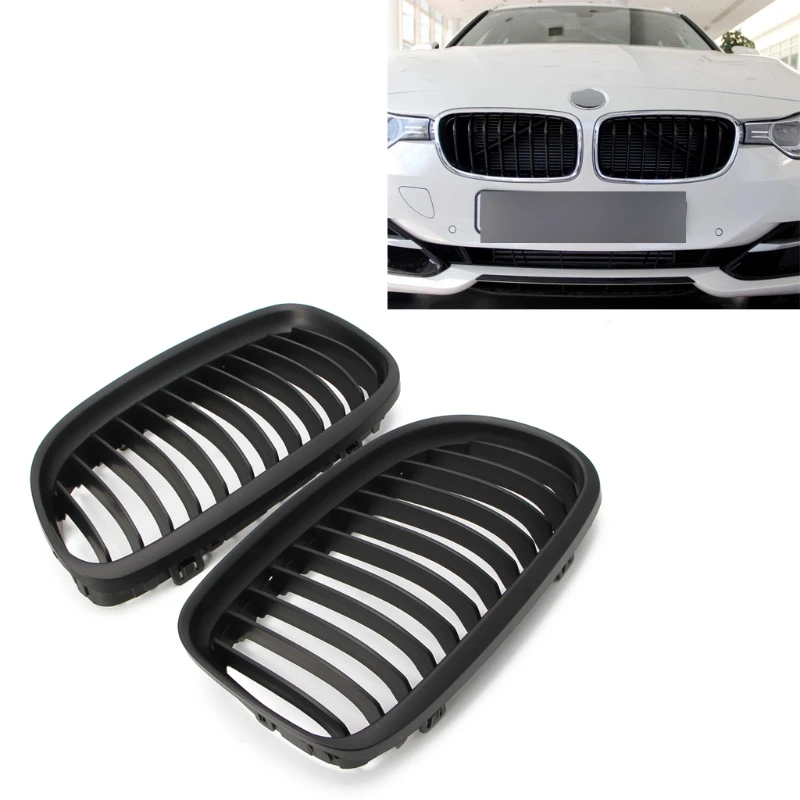 

2 Pcs Matte Black Front Kidney Grill Grille For BMW E90 E91 LCI 325i 328i 335i 08-11 Super Light Weight & Hard -M18