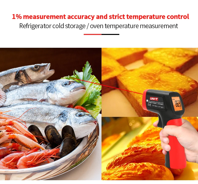 UNI-T цифровой инфракрасный термометр UT300A+ Бесконтактный температурный пистолет макс 400 градусов по Цельсию ЖК-дисплей ИК лазерный термометр