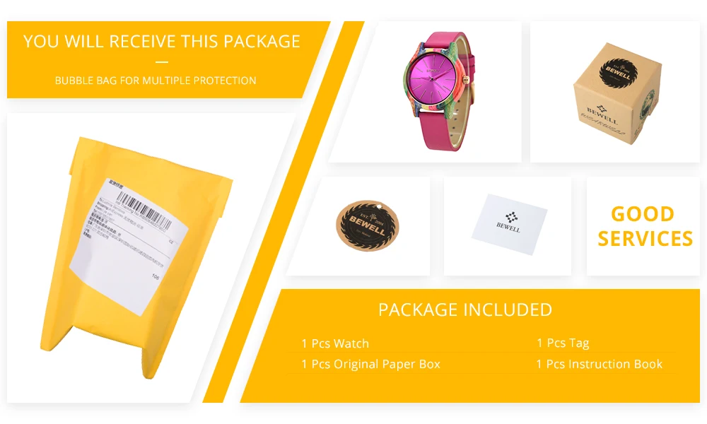 BEWELL WOODEN WATCH