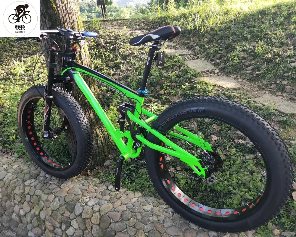 Top Kalosse 100mm rims DNM 165mm travel   Full suspension beach  bike   bicicleta bike  27 speed  fat   bicycle 2