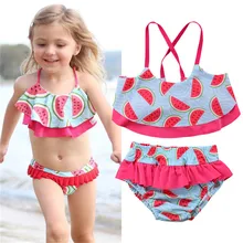 Canis Kid для маленьких девочек арбуз Танкини бикини купальник арбуз печати Купальник для купания пляж