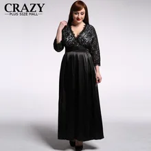 Кружевное платье размера плюс, L-7XL, женское элегантное длинное черное сексуальное вечернее платье с v-образным вырезом, милое платье leah, Размер 7XL 6XL 5XL 6016