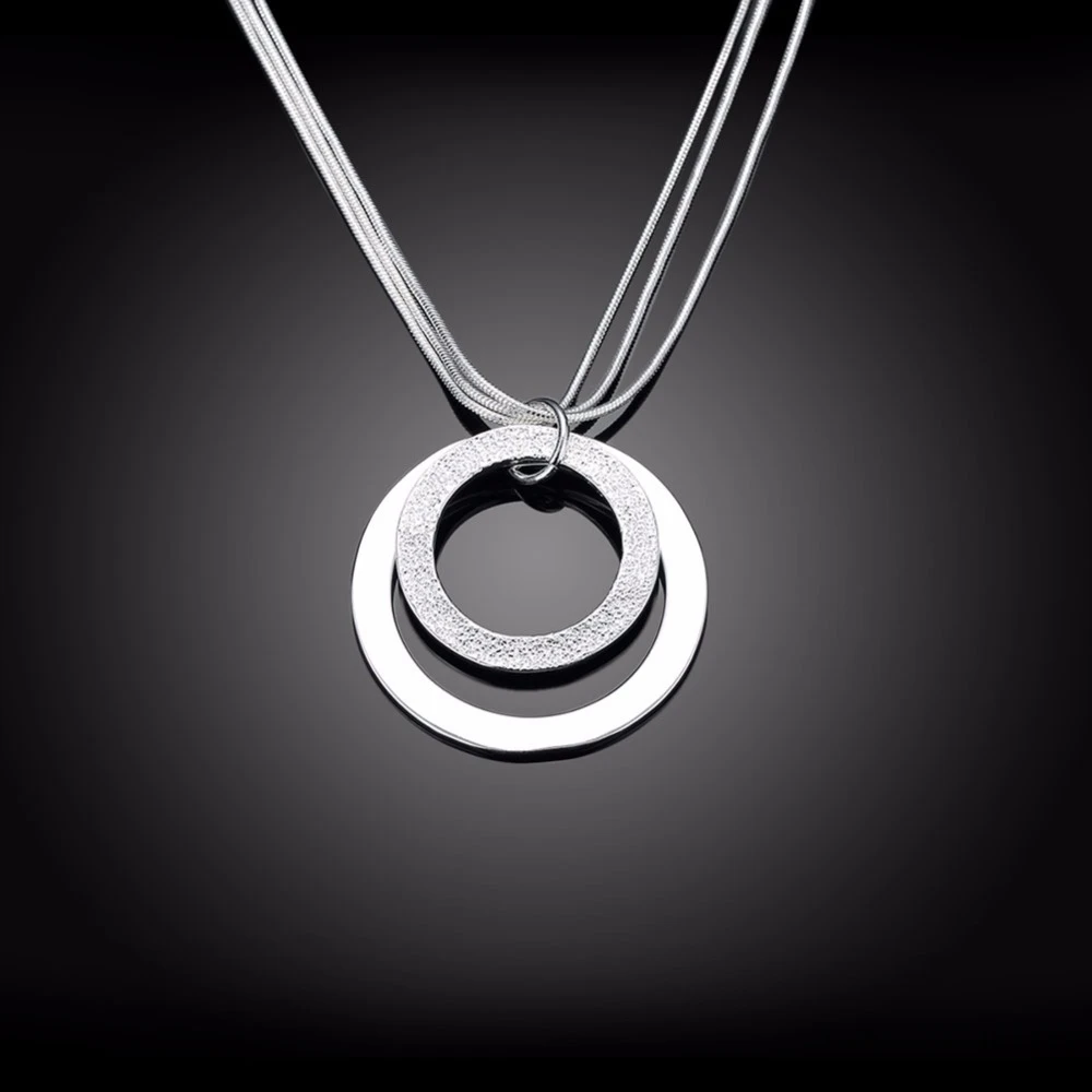 LEKANI повседневное ожерелье с двойной подвеской 925 стерлингового серебра кулон аксессуары Mujer блокировки воротник для женщин Подарки другу