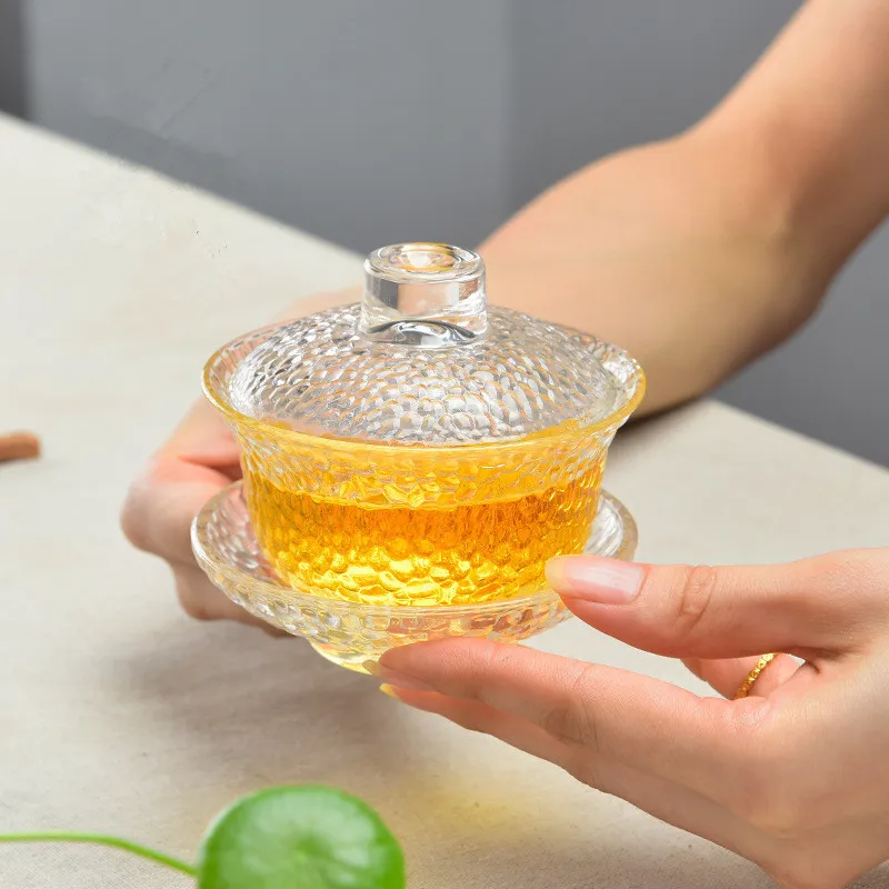 Термостойкая стеклянная чайная чашка Gaiwan для Puer посуда|Пиалы чая| |