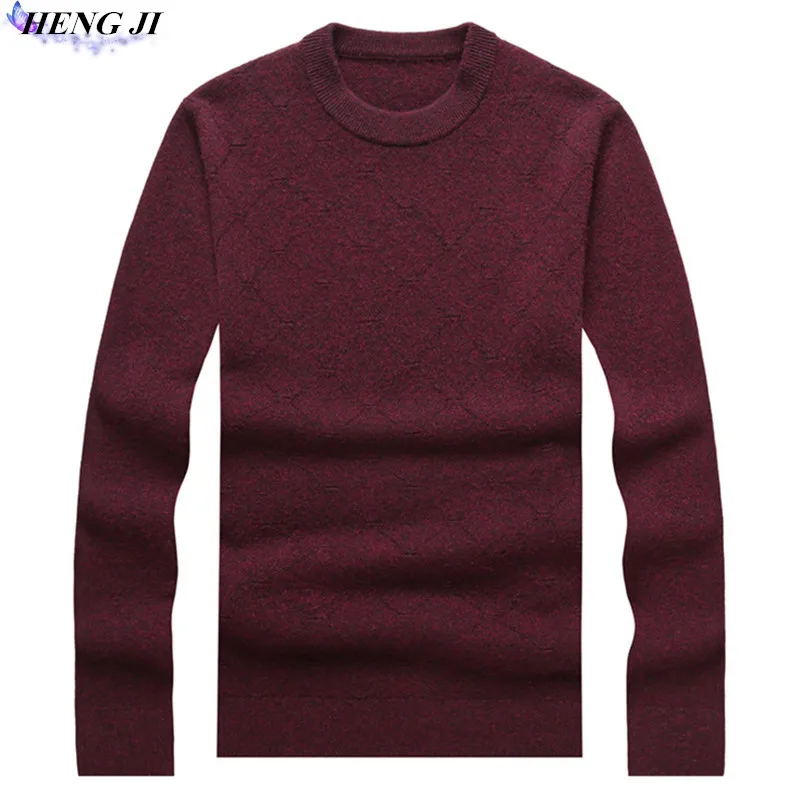 HENG JI 2017 winter new woolen font b sweater b font Korean plaid round collar and