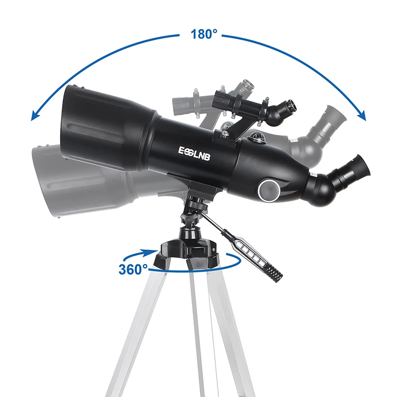 80 мм объектив астрономический телескоп с высоким штативом на открытом воздухе наземное пространство луна монокулярный прибор наблюдения 400 мм фокусное расстояние 16-133X с сумкой