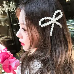 Корейский стиль Imitiation жемчужные заколки для волос леди для женщин милые геометрические круглый Лун Луки шпильки заколки для девочек