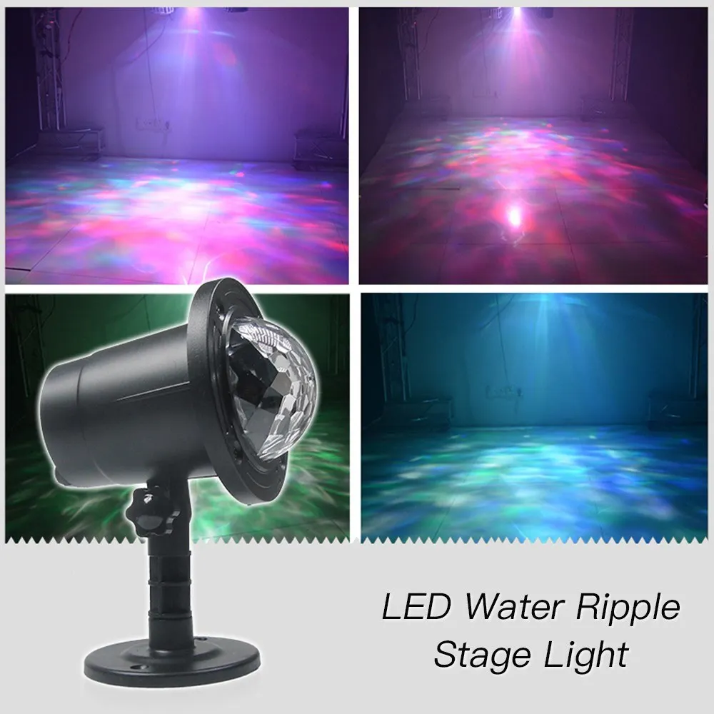 

Double Head Christmas Pattern Slides Laser Proejctor Light Water Ripple Effect Stage Light Outdoor Xmas/Halloween Projector