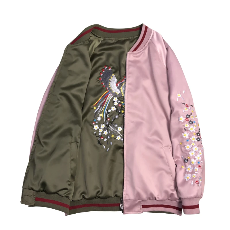 

Fashion embroidered women's jackets Japan style loose reversible jackets coat A132