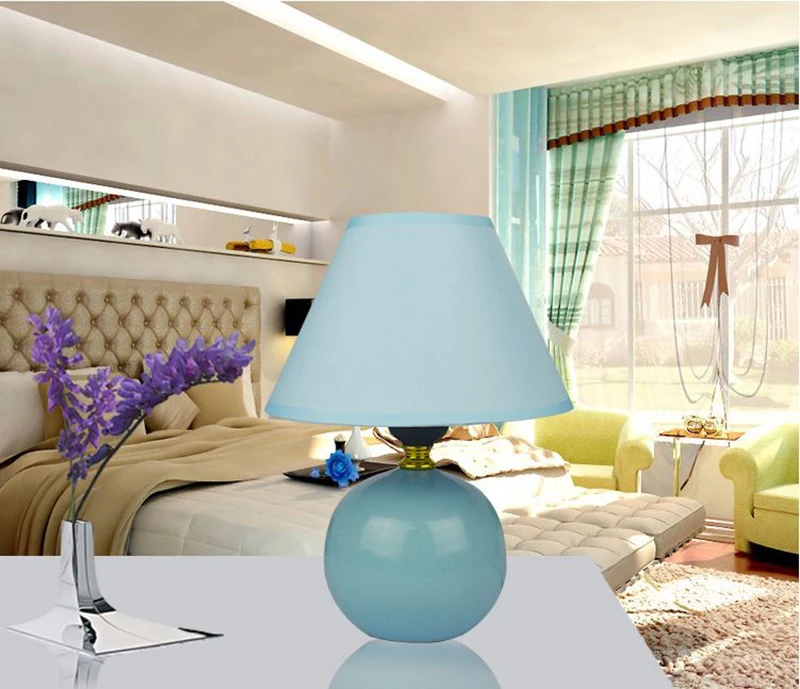 WOERFU 2 шт Керамическая Настольная лампа E27 прикроватная лампа для спальни современная декоративная настольная лампа из ткани