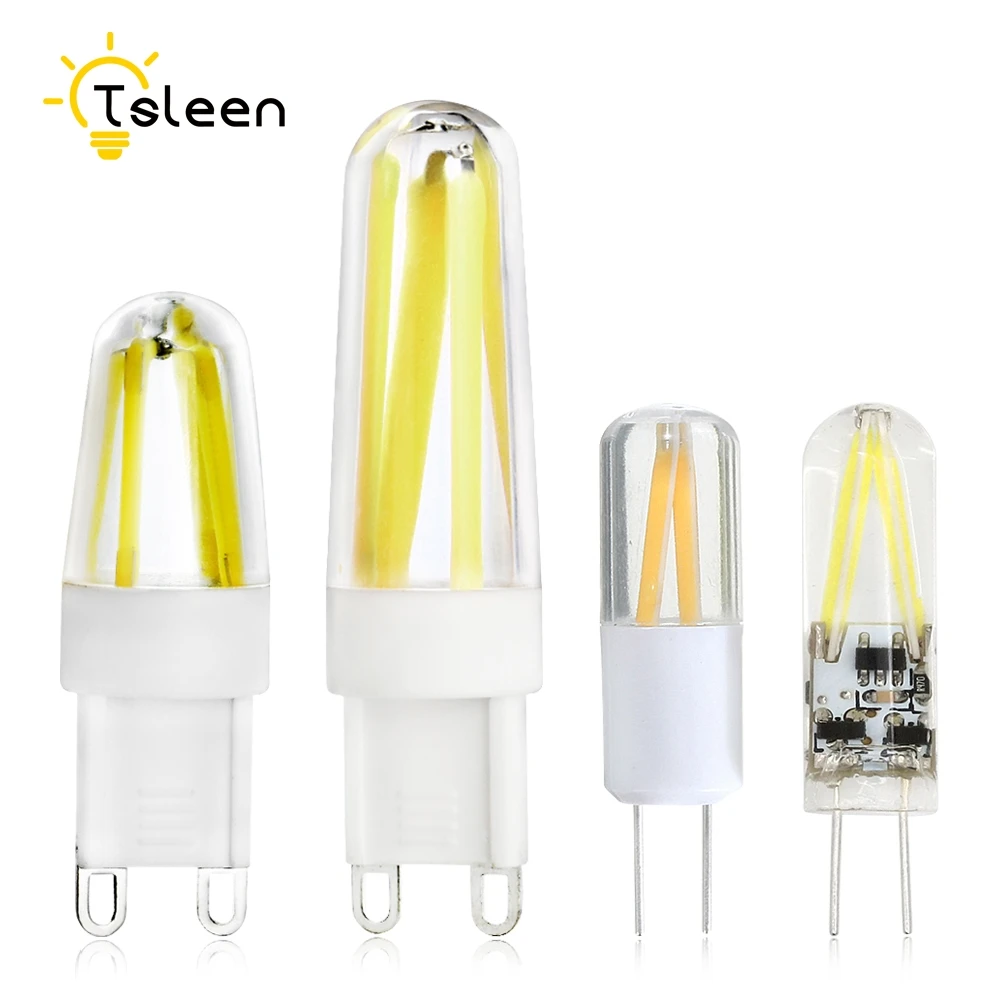 

TSLEEN 10PCS G4 LED Filament Bulb Mini Dimmable LED Lamp 1.5W 2W Lampada Table Light Lampara 12V AC DC Cob Led LED Spotlight