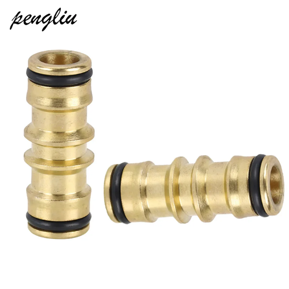 

2 Pcs 2 Way Quick Coupling Brass Garden Hose Repair Hose Mender Connector Adapter For Garden Irrigation and Car Wish Hose IT178