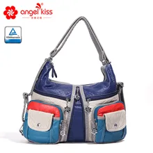 Angel Kiss, женские сумки, Хобо, сумки через плечо, сумка-тоут из искусственной кожи, модные вместительные сумки, подходящие по цвету, женские сумки