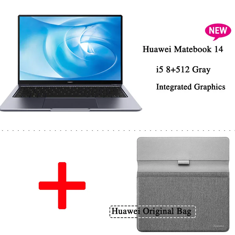 Новинка, ноутбук HUAWEI MateBook 14, Подлинная Windows 10, 14 дюймов, i5-8265U ram, 8 Гб rom, 512 ГБ, четырехъядерный ноутбук, 57.4Wh - Цвет: i5 8 512G Gray UHD B