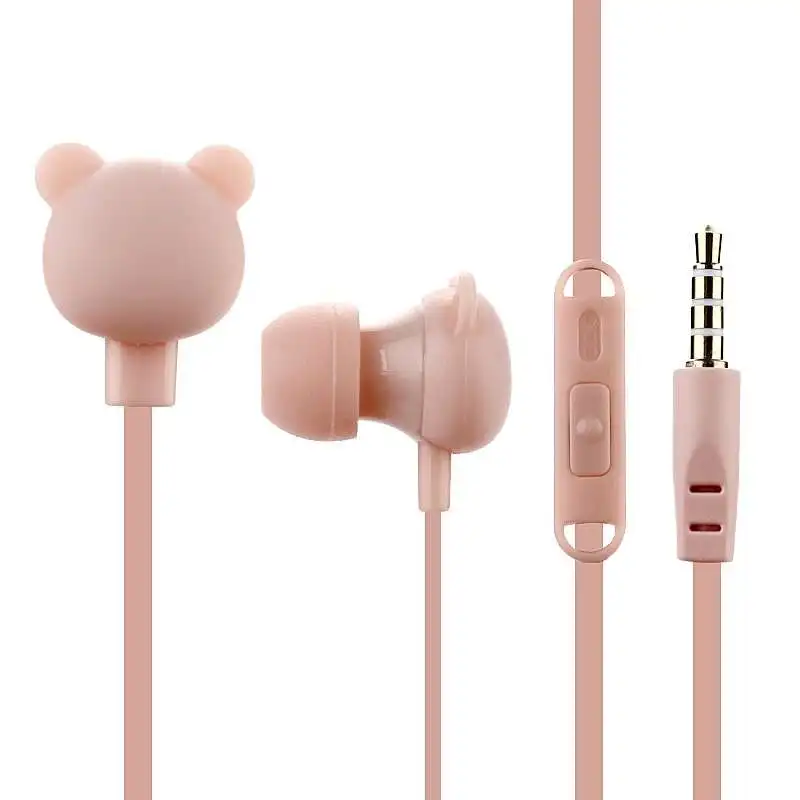 Chiclits Cartoon Cute Bear Earphone Stereo Headset Bass Headphone With Mic For Xiaomi Iphone Samsung Kid Girls Gift (8)