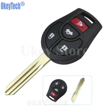 

OkeyTech 4 Buttons Uncut Blank Uncut Blade Remote Key Shell Case Fob Cover for Nissan Altima Maxima Sentra Versa Free Shipping