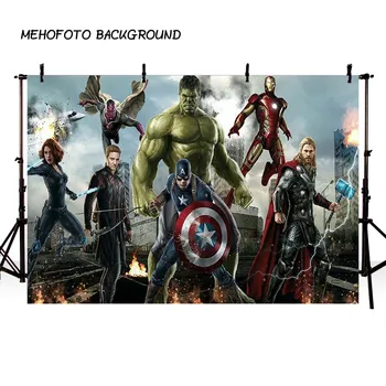 

MEHOFOTO Superhero Photography Backdrop Captain America Avengers Theme Birthday Photo Background for Pictures Party Decorate