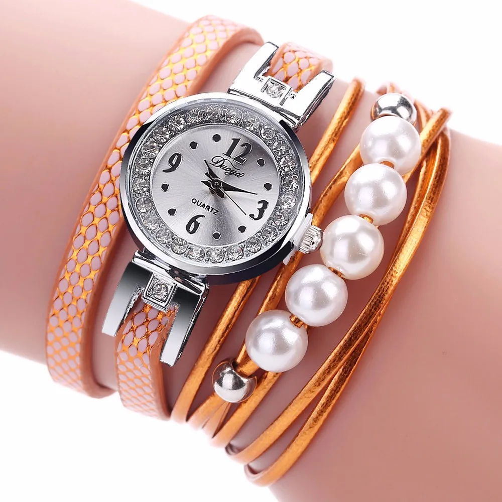 2019 Лидер продаж часы модные женские туфли часы для женщин тонкой кожаный ремешок обмотки Аналоговый кварцевый механизм наручные часы