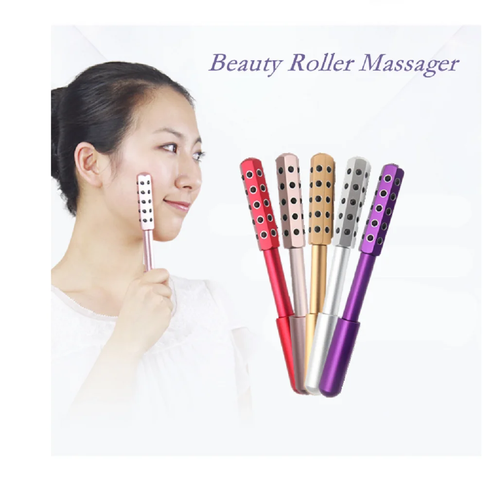 Billig Gesichts Massage Roller Doppel Köpfe Germanium Steine Facelift Hände Körper Haut Entspannung Abnehmen Schönheit Gesundheit Pflege