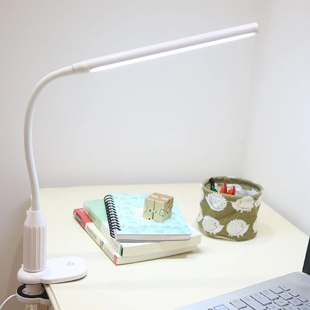Белый стол лампа светодиодный белый пластик ручка Usb сенсорный свет 5 в современные офисные настольные лампы реагирующие на прикосновения Luminarias Mesa