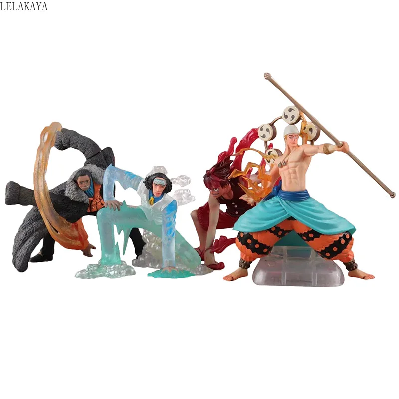 

4pcs/set New Arrival Anime One Piece Action Figure Monkey D Luffy Sir Crocodile Kuzan Battle Ver PVC Model Collectible 13cm Doll