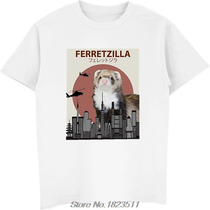 Горячая Распродажа модная забавная футболка с хорьком Ferretzilla | подарок для хорька футболка для любителей вина забавные мужские футболки Harajuku уличная одежда