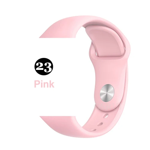 Спортивный силиконовый ремешок для Apple watch 38 мм 42 мм iwatch 4 band 44 мм 40 мм 3 pulseira watch correas аксессуары для браслетов - Цвет ремешка: 23-pink