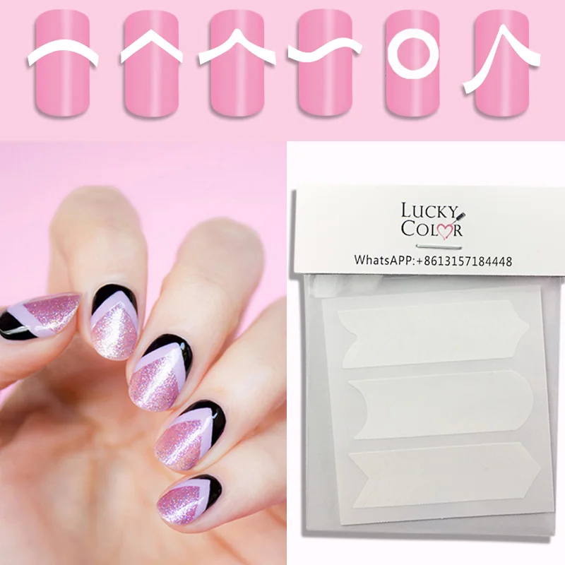 1 PCS 3 Style Nail Art Gel Polish Stickers White For Manicure Beauty French Style Nail Art Tools