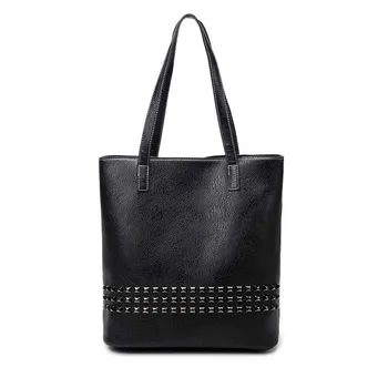 

PU Leather Female Handbag Autumn Bag Large Size Women Shoulder Bag Daily Vintage Women Bag Causal Rivet Bag