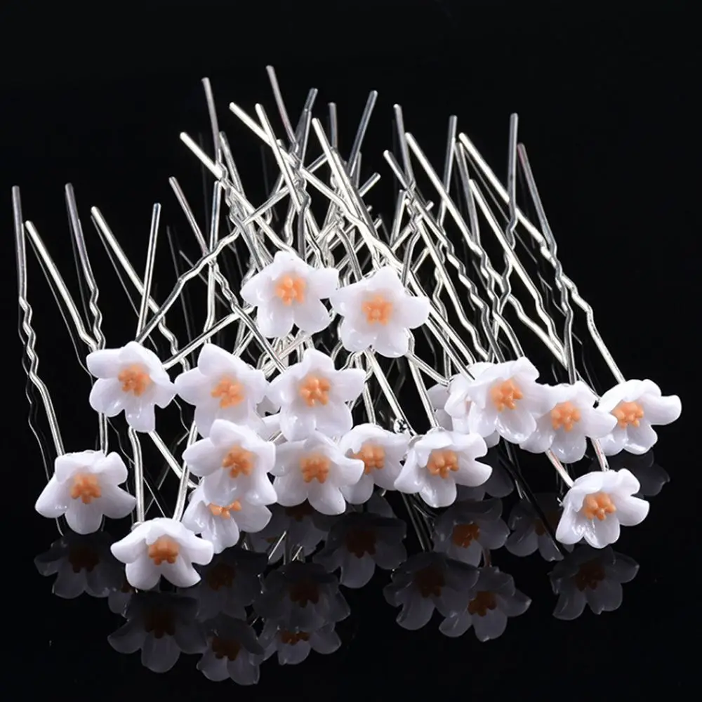 

20Pcs/Set Women Flowers Wedding Bridal Hair Clips Clear Crystal Rhinestone U Shaped Hairpins Barrettes Hair Styling Tools